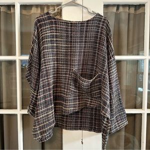 Yasuko Kurisaka handwoven asymmetrical top